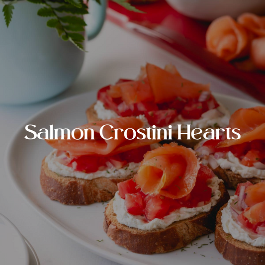 Salmon Crostini Hearts